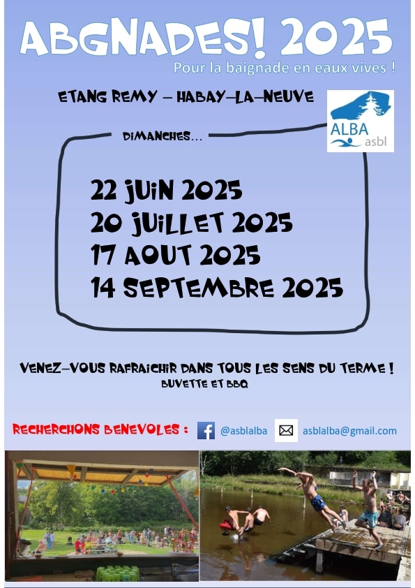 Affiche des ABgnades 2025 sur l'étang Remy à Habay-la-Neuve.