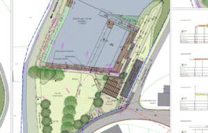 Plan du site rénové de l'étang Remy. Esquisse faite par le bureau d'étude IMPACT Sprl.